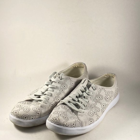 Cole Haan grand os. gray laser cut lace up sneaker 7.5 b - Picture 1 of 5